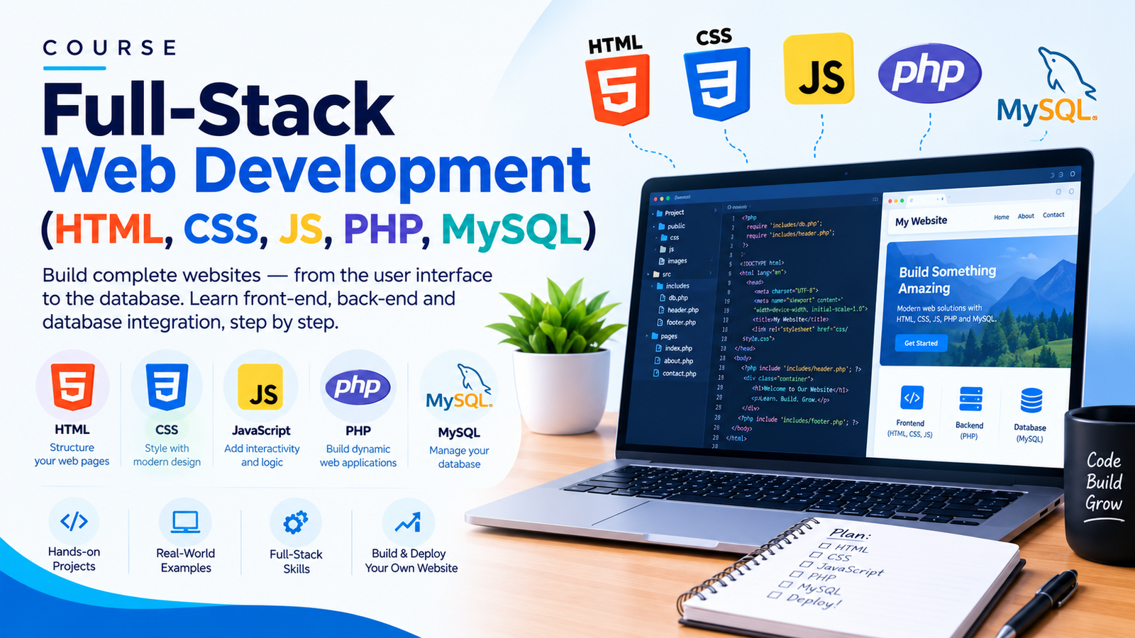 Full-Stack Web Development (HTML, CSS, JS, PHP, MySQL)